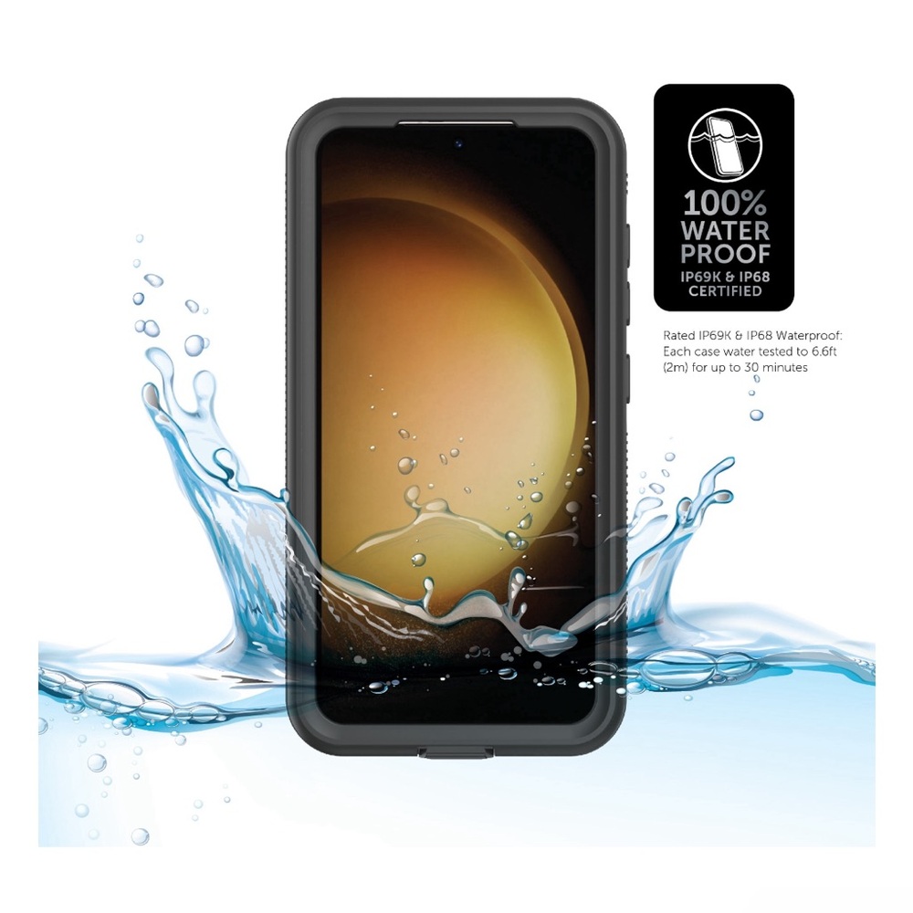 Waterproof phone case +built-in screen protector for Samsung Galaxy S23+, NIB